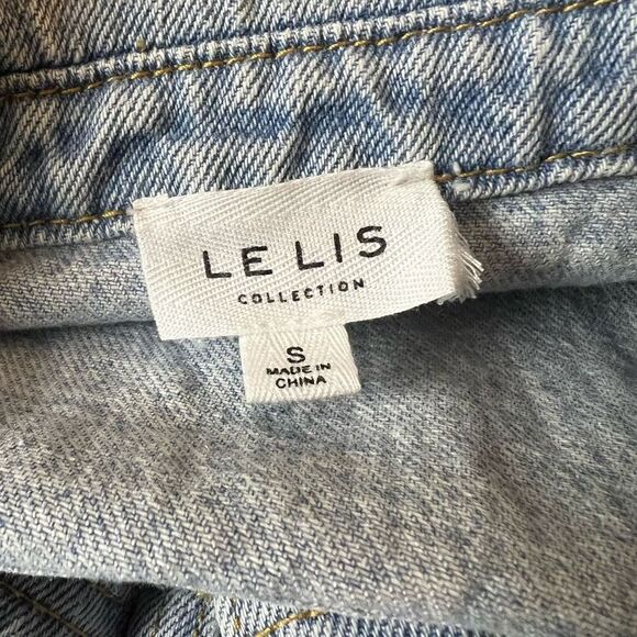 Lelis Collection Romper Denim Short Sleeve Pockets Cotton Size S - Picture 7 of 7